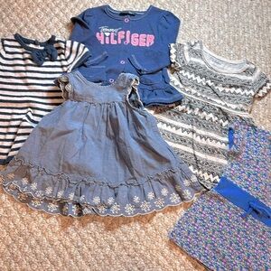 0-6m Baby girl dresses, blue and pink Tommy Hilfiger Gymboree